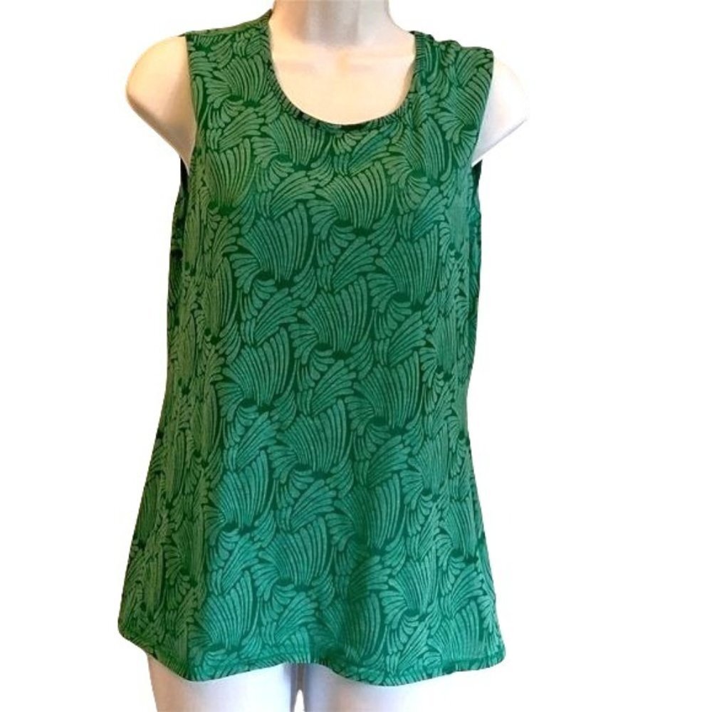 Brisas Sleeveless Semi Sheer Green Top Womens Medium